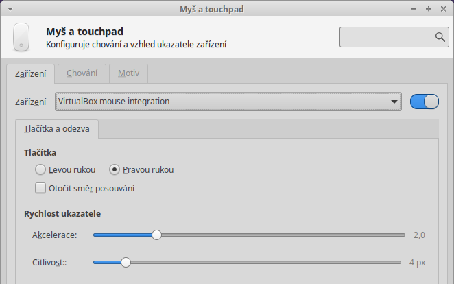 Myš a touchpad