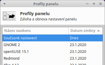 Profily panelu